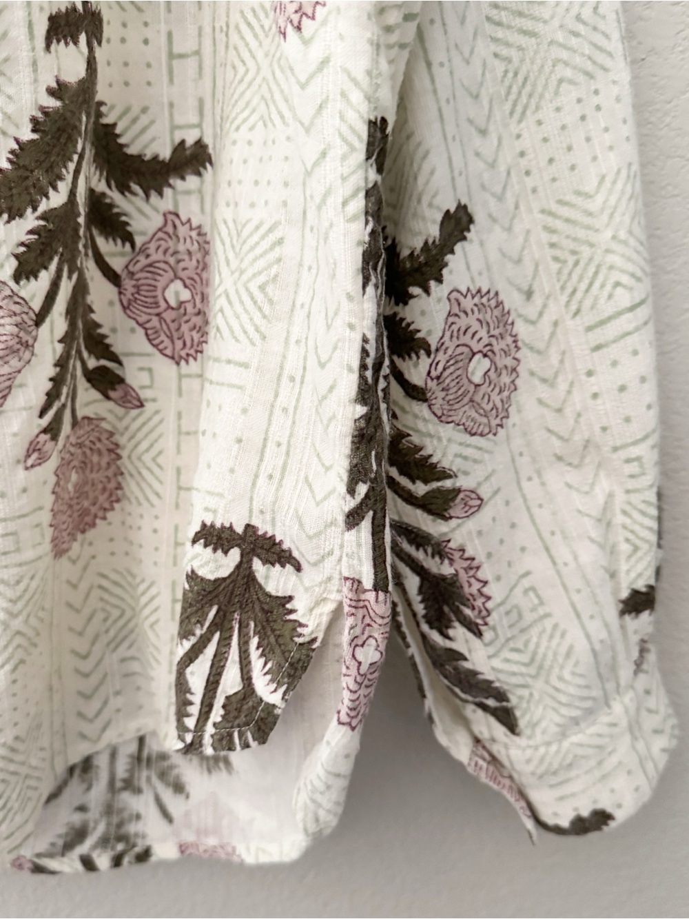 Alix of Bohemia Kiki Triple Bloom Shirt Small Cotton Boxy Relaxed Floral Boho - Picture 9 of 13